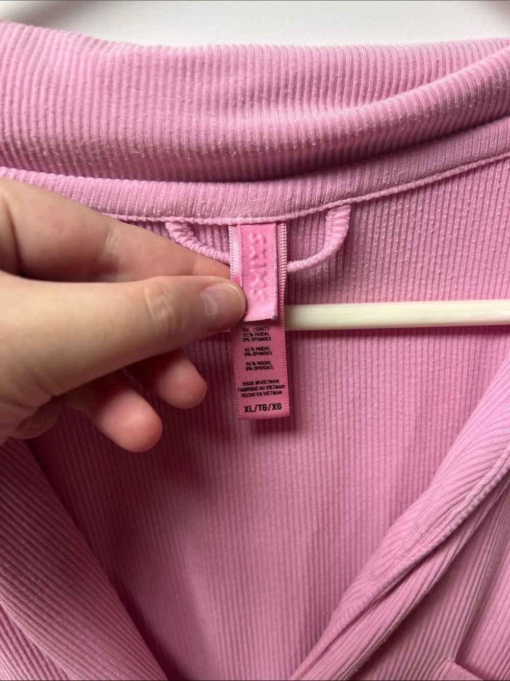 SKIMS Bubblegum Pink Two-Piece Lounge Pajama Set, XL